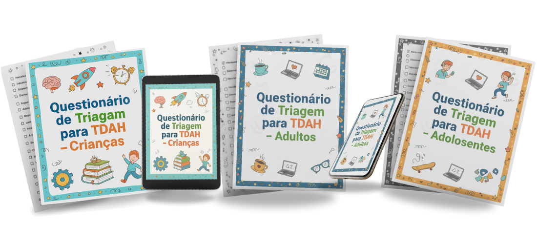 Materiais de triagem para TDAH em 3D